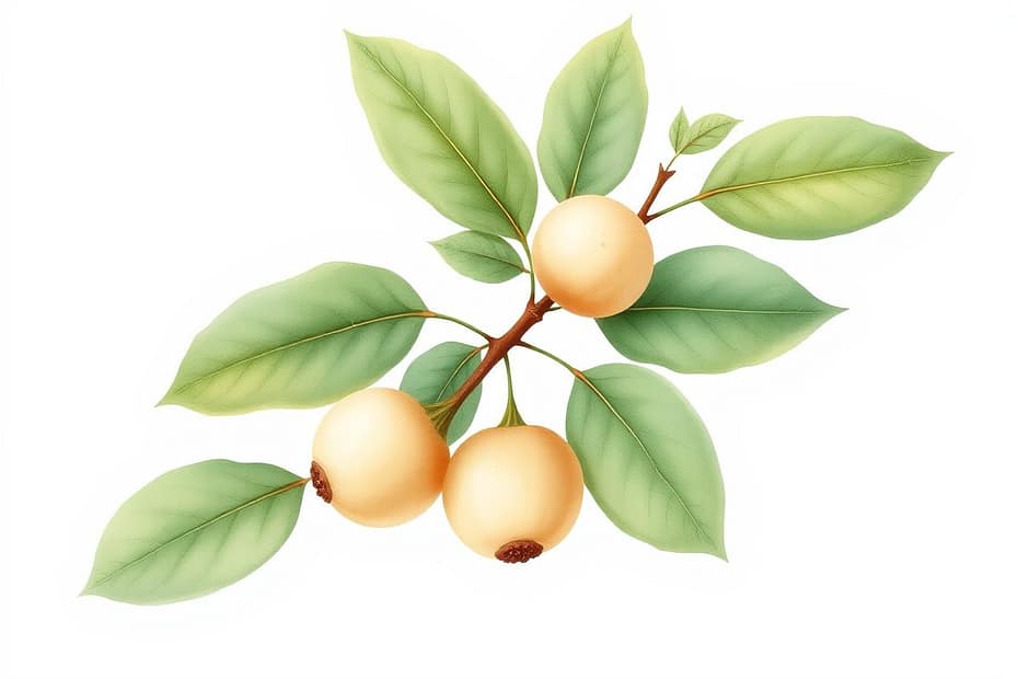 Illustrazione botanica ad acquerello di Sweet Chestnut (Castanea sativa)