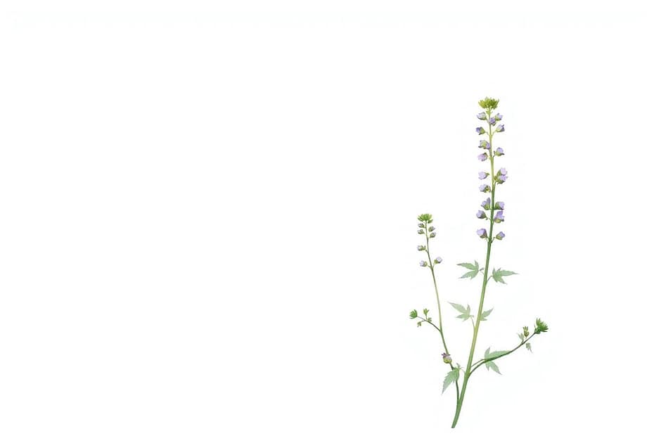 Illustrazione botanica ad acquerello di Vervain (Verbena officinalis)